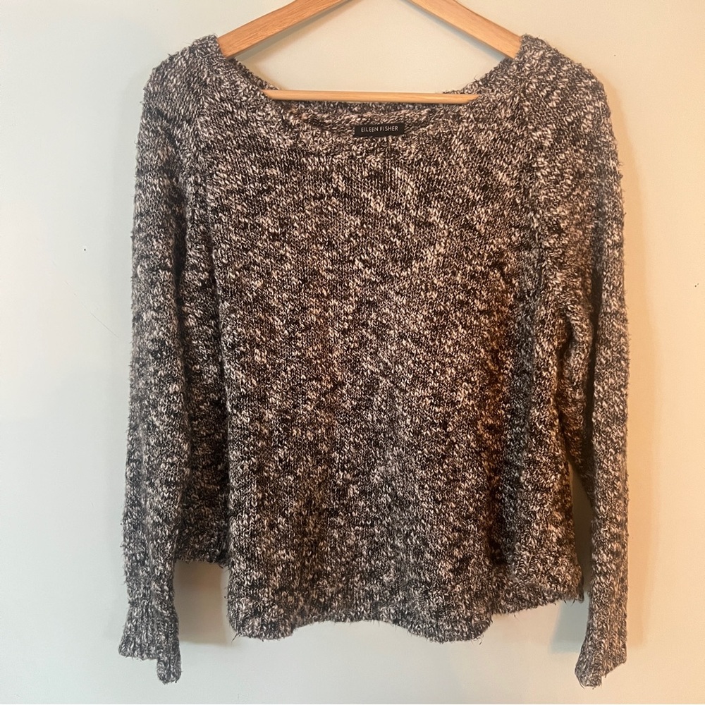 Eileen Fisher brown and White linen Sweater xl